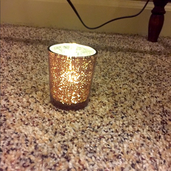 Rose gold votives and led lights